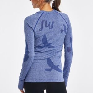 Oiselle Flyte Long Sleeve Full Zip Jacket Size XS Women’s Birds Print Allover